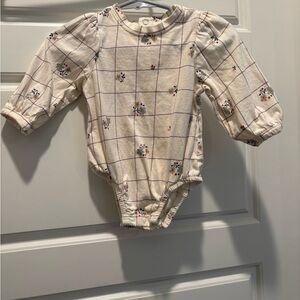 Charming Cream Checkered Kids Bodysuit